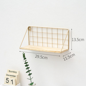 Factory Supply Cheap Home Installs the Float <strong>Shelf</strong> That Mount on the Wall <strong>Plain</strong> <strong>Metal</strong> Wind Floats a Set of Wooden Display Rack - Product Image 5