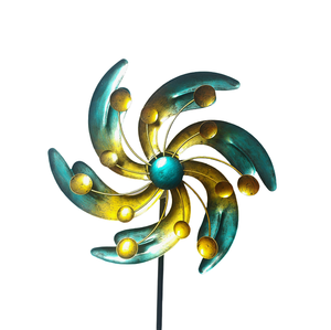 สปินเนอร์พลังงานแสงอาทิตย์รูปปั้นลมโลหะขนาดใหญ่สำหรับตกแต่งสวนกลางแจ้งเสาหินที่มีเสถียรภาพเครื่องประดับลานบ้าน - Product Image 5