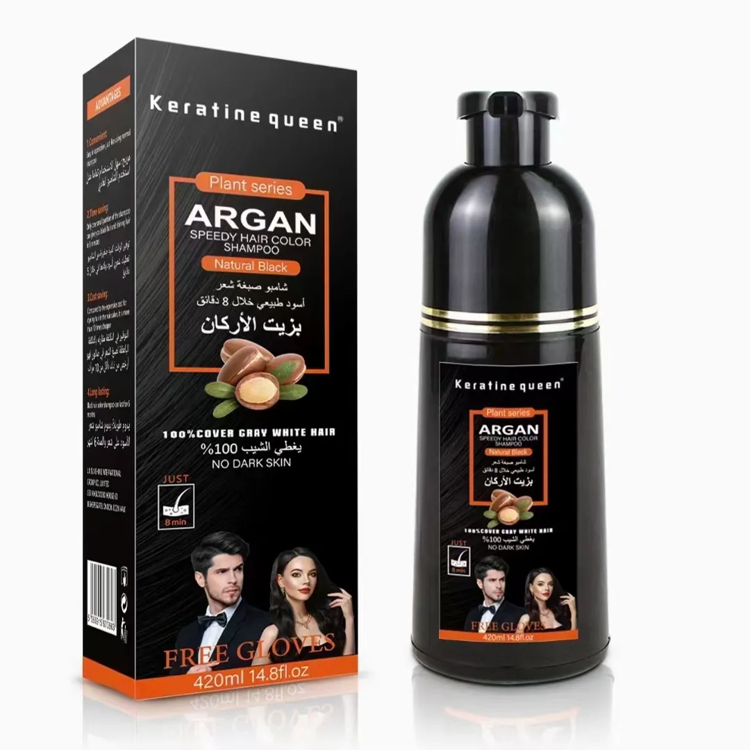 Factory Wholesale Thailand Hair Color Shampoo Natural Best Ammonia Free Permanent 3 in 1 Brown Herbal Black Hair Dye Shampoo