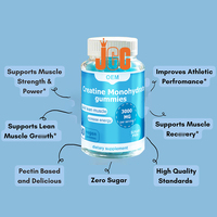 Supplément OEM pré-entraînement pour hommes femmes 5000mg Créatine Monohydrate Gummies Baies mélangées Saveur sans sucre Creatina