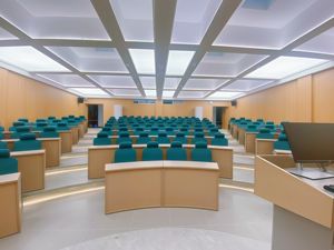 Современное высококачественное эргономичное складное коммерческое кресло для аудиторий HOZE HS-1223C-2 с удобным сиденьем из высокоплотного пенополиуретана и алюминиевым каркасом - Product Image 3