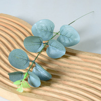 Feuille d'eucalyptus artificielle en soie faite à la main, plante verte décorative, feuille d'argent pour la fête des mères et la rentrée scolaire - Petite taille