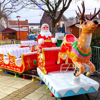 Train de Noël sur rail pour aire de jeux, équipement de parc d'attractions avec lumières LED