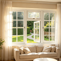 Ventana Abatible de Aluminio Blanco de Doble Acristalamiento de Alto Rendimiento para Desarrollo Inmobiliario, Suministro del Fabricante HUACAI