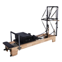 Wavar Pilates Reformer 2 en 1, machine de Pilates en chêne, équipement de gym à domicile pour renforcer les muscles du tronc