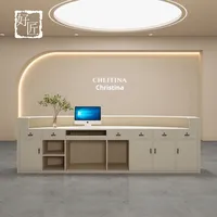 Bureau de réception moderne en bois laqué pour hôtel salon de beauté salon de coiffure magasin de vêtements et clinique dentaire-comptoir de bar bureau de caissier