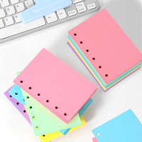 Meilleures ventes Coloré A7 Reliure Manches Feuilles de budgétisation pour Notebook Journal Enregistrement par 6 Trous Papier Inserts avec 50 Feuilles/pcs