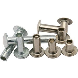 รีเวทเหล็กชุบนิกเกิลแบบ OEM หัวกลมครึ่งกลวง สำหรับแผ่นโลหะหนา - Product Image 1