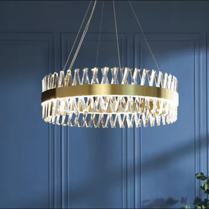 Lustre en cristal de décoration d'éclairage de luxe de chambre d'hôtel moderne d'or de haute qualité - Product Image 3