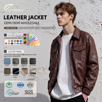 Modische Langarm Loose-Fit PU-Lederjacke Varsity Biker Pilotenjacke für Herren Lederjacke mit Eigenem Logo OEM ODM