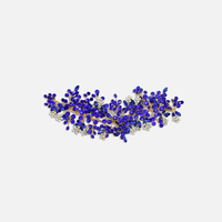 Appliques multifonctions en strass pour femmes, feuilles métalliques faites à la main, fleurs 3D en cristal à coudre pour chapeaux et robes de mariée