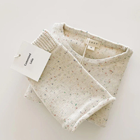 Ensembles de pulls pour bébés en coton avec logo personnalisé, vêtements pour nouveau-nés, pantalon tricoté, manches courtes, ensemble tricoté pour enfants