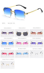 Finewell D072 Square UV400 Retro Classic <b>Rimless</b> Unisex Luxury <b>Sunglasses</b> 2026 - Product Image 5
