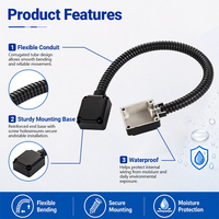 Protection de câble intelligent noir de 40 cm avec boîtes carrées et boucle de porte flexible pour contrôle d'accès hôtelier et résidentiel - Vente en gros