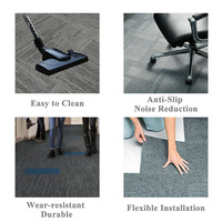 Dalles de moquette de bureau commerciales, surface en nylon, support en PVC, 50x50cm, antidérapantes, résistantes aux taches, revêtement de sol modulaire