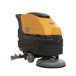 Promotional Small Walk Behind Hand Push Battery Auto Tile Cleaning Machine Compact Floor Scrubber Dryer