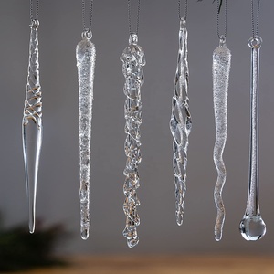Giáng Sinh Trang Trí Nguồn Cung Cấp Thủy Tinh Thủ Công Đồ Trang Trí Icicle Tùy Chỉnh Xmas Pha Lê Mặt Dây Chuyền Treo Finial Trong Suốt Cho Cây - Product Image 3