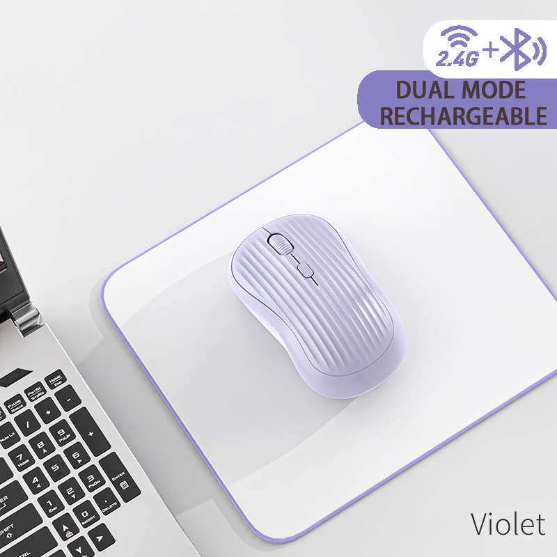 Mouse With Interface OEM Wireless Ergonomic Mouse with Silent Click 2.4G+ BT New USB ...