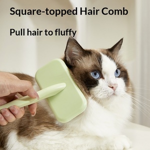 مشط جديد لإزالة شعر القطط والكلاب مصنوع من البلاستيك والمطاط والفولاذ المقاوم للصدأ، أداة تدليك وتنظيف للحيوانات الأليفة للاستخدام الداخلي والخارجي - Product Image 2