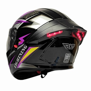 Mũ bảo hiểm xe máy fullface đèn LED giảm giá, mũ bảo hiểm mô-đun lật lên bằng nhựa ABS dành cho người lớn, phụ kiện xe máy - Product Image 1