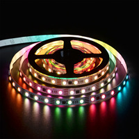 WS2811 RGB Led Strip Light 5050 SMD Adressable 60 LEDs/mètre avec commandes pour décoration de jardin d'hôtel familial