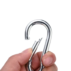 Abd Din 5299 formu d vida tırmanma 8cm galvanizli vidalı kanca kilit çelik karabina - Product Image 1