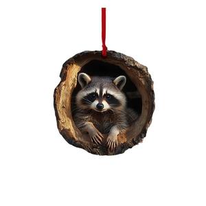 Pendentif de Noël hibou européen - Ornement en acrylique 2D écologique 7,5 cm |   Rétroviseur de voiture et breloque de sac à dos-aunen - Product Image 6