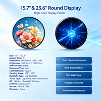 Écran Circulaire 15.7 23.6 LCD Rond Mural 700/1500 nits Tactile 2.1 WiFi Personnalisable pour Bars, Magasins, Expositions Garantie 1 an