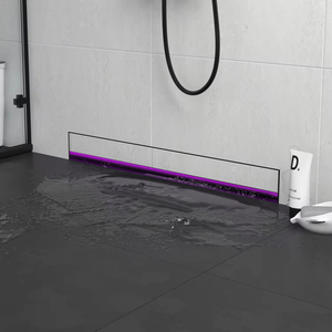 Drenaje <span class=keywords><strong>de</strong></span> Pared Oculto con Diseño Único, Rejilla <span class=keywords><strong>de</strong></span> Drenaje para Baño con Luz LED - Product Image 1