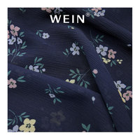 WI-B05 Großhandel atmungsaktive weiche Blumen Crinkle Chiffon Stoff Digitaldruck Elegante kleine Blume Stoff für Dame Kleid Stoff