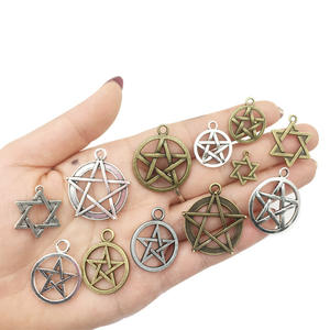 Pendentif de tarot rétro en alliage pentagramme 25 mm, accessoires de bijoux de puissance, vente en gros 2025 - Product Image 1