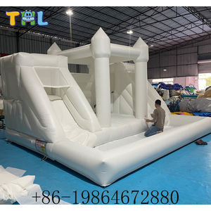 Structure gonflable THL avec double toboggan, piscine à balles, en PVC, taille personnalisable, installation facile, blanche, pour fêtes d'enfants en extérieur, <span class=keywords><strong>location</strong></span> - Product Image 5