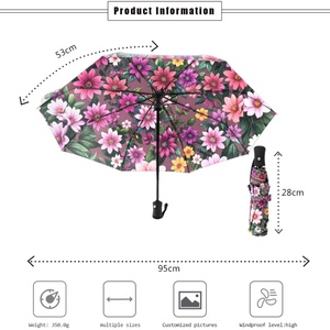 Manual 3 Fold Auto Close Wind Resistant Windproof Compact Collapsible Light Folding Small Travel Iron <b>Frame</b> Umbrella for Rain - Product Image 3