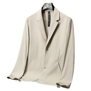 Nuovo arrivo <span class=keywords><strong>Blazer</strong></span> Casual elasticizzato <span class=keywords><strong>Slim</strong></span> per giacca estiva monopetto da <span class=keywords><strong>uomo</strong></span> leggero - Product Image 4