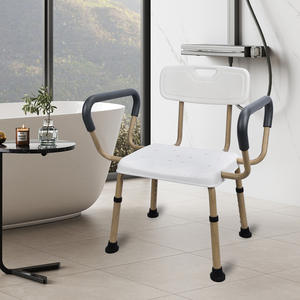 Chaise de douche de salle de bain transfrontalière facile à installer avec accoudoirs en mousse, petit dossier, tabouret de douche pratique, équipement de sécurité - Product Image 6