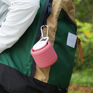 ขวดน้ำซิลิโคนพับได้ เกรดอาหาร ปลอดสาร BPA พร้อมฝาปิดกันรั่ว สำหรับกีฬากลางแจ้ง ท่องเที่ยว เดินป่า - Product Image 5