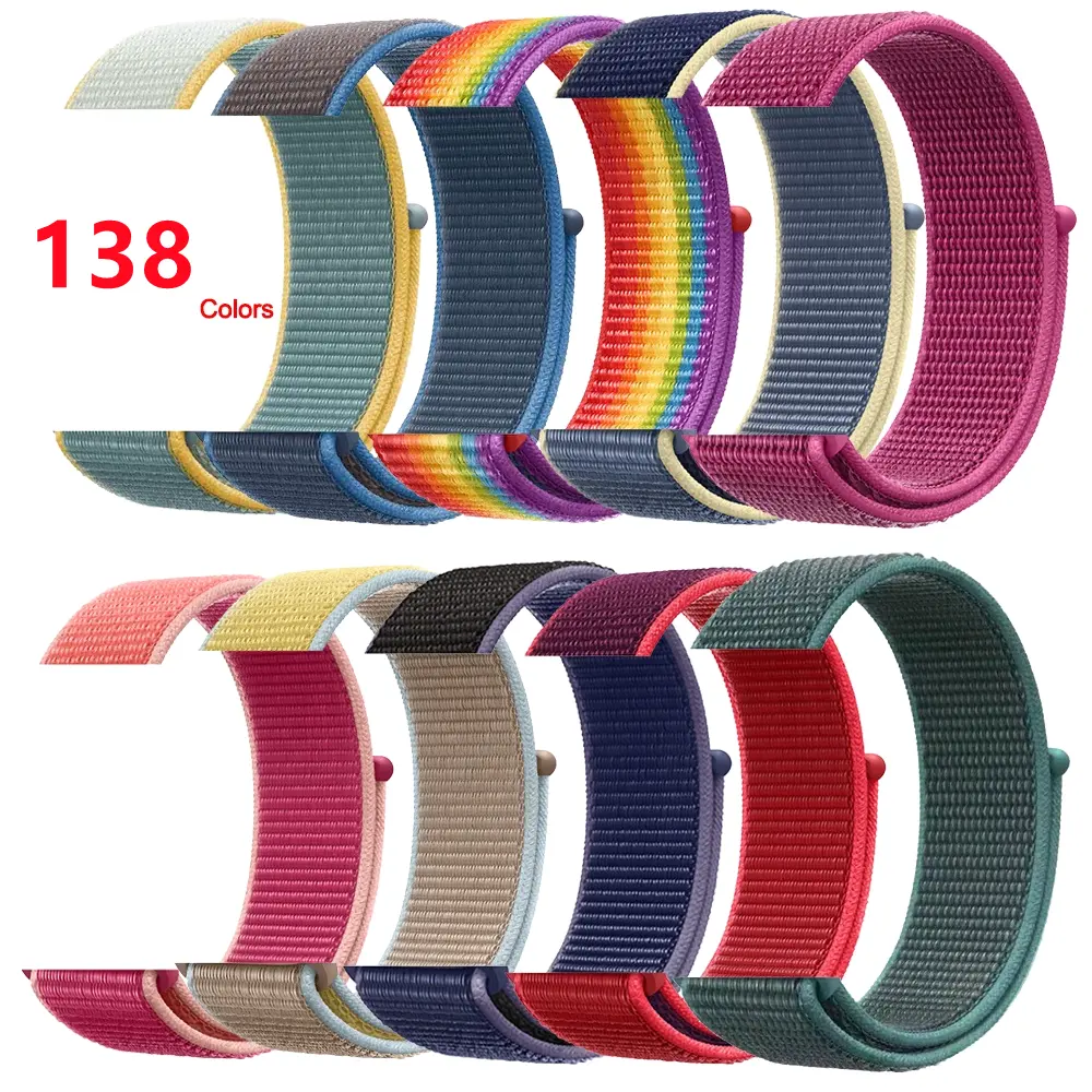 Nylon Loop Strap For Apple Watch band 40mm 44mm 42mm 38mm Smartwatch Belt correa belt Bracelet iWatch Series 4 5 SE 7 6 41/45mm