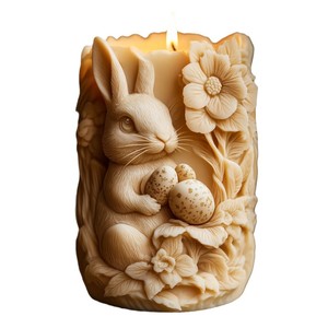 Customizable Easter Bunny <b>Candle</b> <b>Mold</b> For DIY <b>Candles</b> And Plaster Ornaments With Egg Design - Product Image 5