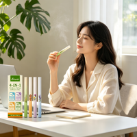 Kit de stylos diffuseurs d'arômes 4-en-1 aux herbes bien-être – Quatre options de parfum – Expérience aromatique portable – Stylo diffuseur d'arômes – Marque privée OEM