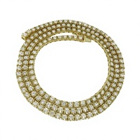 Collier chaîne tennis Tikli en argent 925 personnalisé, style hip-hop, 3 mm, serti de diamants Moissanite, testés au diamant, prix d'usine en gros