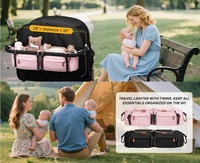Nouveauté : Sac organisateur multifonctionnel pour poussette, en tissu matelassé, avec plusieurs porte-gobelets, pour ranger les essentiels de bébé