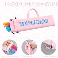 Sac de rangement de luxe en velours double face pour Mahjong américain, pliable, portable, grande capacité, avec poches à cordon de serrage