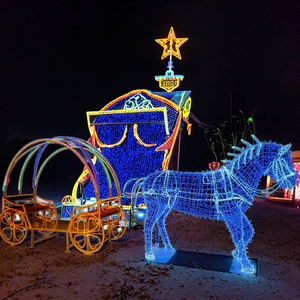 Decoración navideña impermeable para exteriores con luz LED de caballo con carroza. - Product Image 5