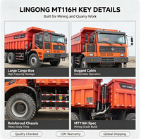 Nouveau Camion Benne Minier à Corps Large LGMG SDLG Lingong MT116 2024, Robuste pour Exploitation en Mine à Ciel Ouvert, Vente Chaude, Prix Abordable MT86 MT96 MT106