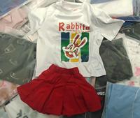 Vêtements pour enfants mixtes 2025, nouveau stock, t-shirt d'été pour enfants, manches courtes, robe de fille, robe de princesse, vêtements usagés