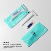 Kit d'accessoires hôteliers portables : Savon, brosse à dents et dentifrice jetables en plastique, kit de rasoir