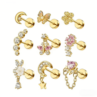 Nuevos Pendientes y Aretes de Acero Inoxidable para Mujer, Juego de Joyería para Perforaciones, Exquisitos, de Alta Gama y Elegantes