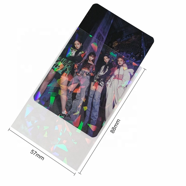Fast Shipping Transparent Laser LOMO  Card Sleeves  57x88mm Kpop Hologram Photocard Card Sleeves