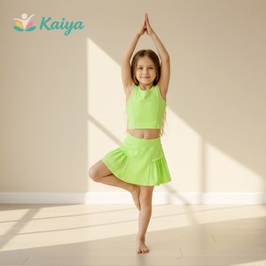 Conjunto de Ropa de Yoga para Niña Recién Llegado, Conjunto de Ropa sin Mangas para Niña, Cuello Redondo, Conjunto de Dos Piezas para Niña, Conjuntos de Ropa Deportiva para Niña - Product Image 3