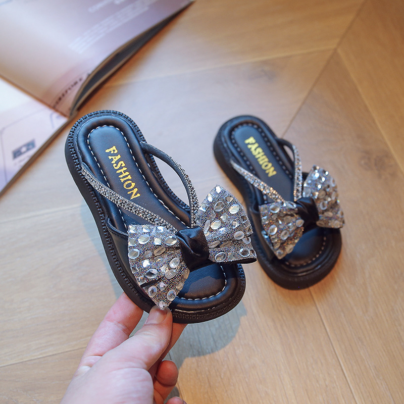 Summer Shiny Children Flip-flops Slippers Rhineau Outdoor Girls Slippers Sandals